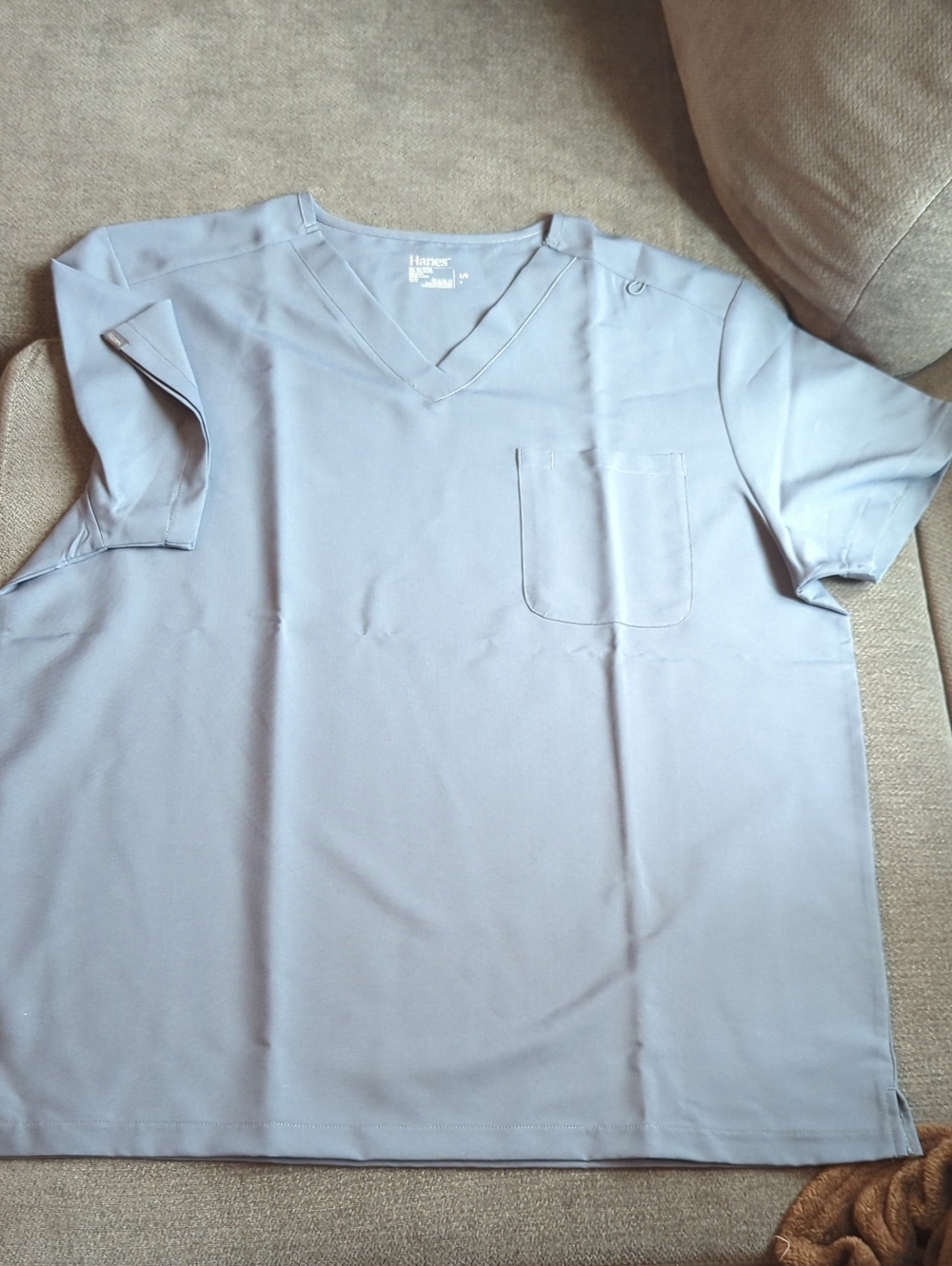 * Hanes Men’s Grey V-Neck Scrubs